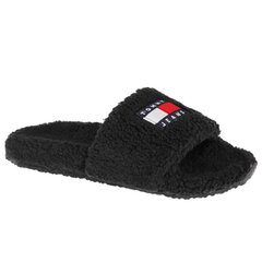 Женские тапочки Tommy Hilfiger Flag Pool Slide W EN0EN01602BDS, черные цена и информация | Шлепанцы, тапочки для женщин | 220.lv