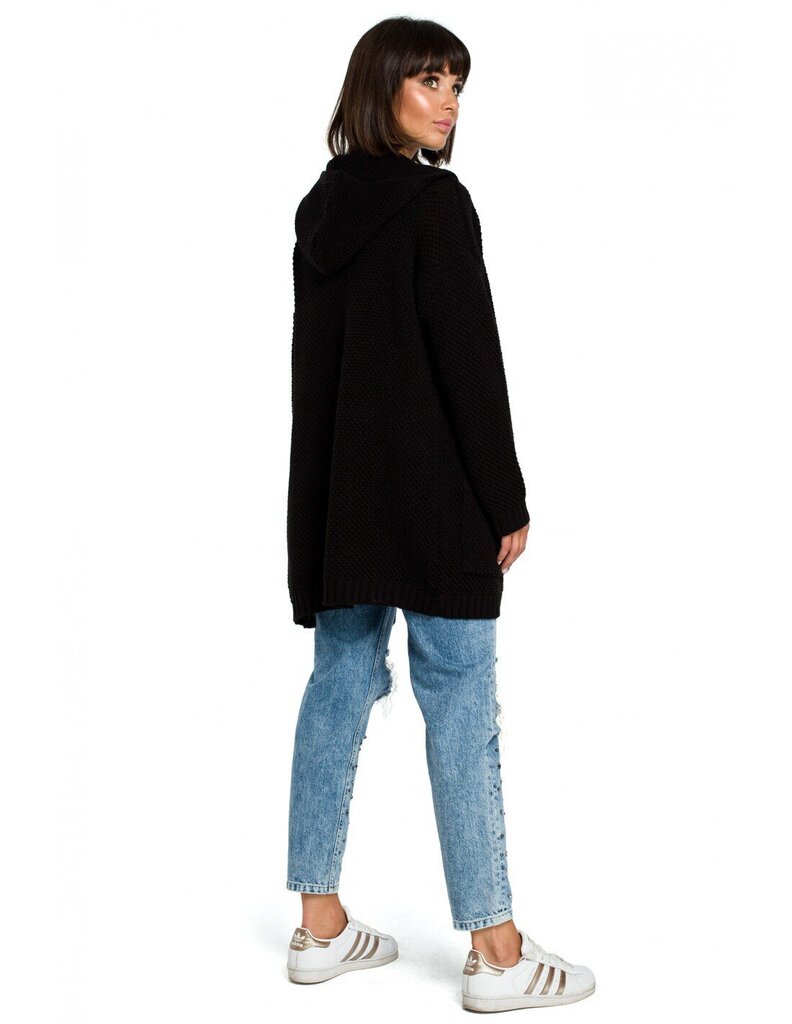 Brīvs džemperis sievietēm BK018 ar kabatu- melns цена и информация | Sieviešu džemperi | 220.lv