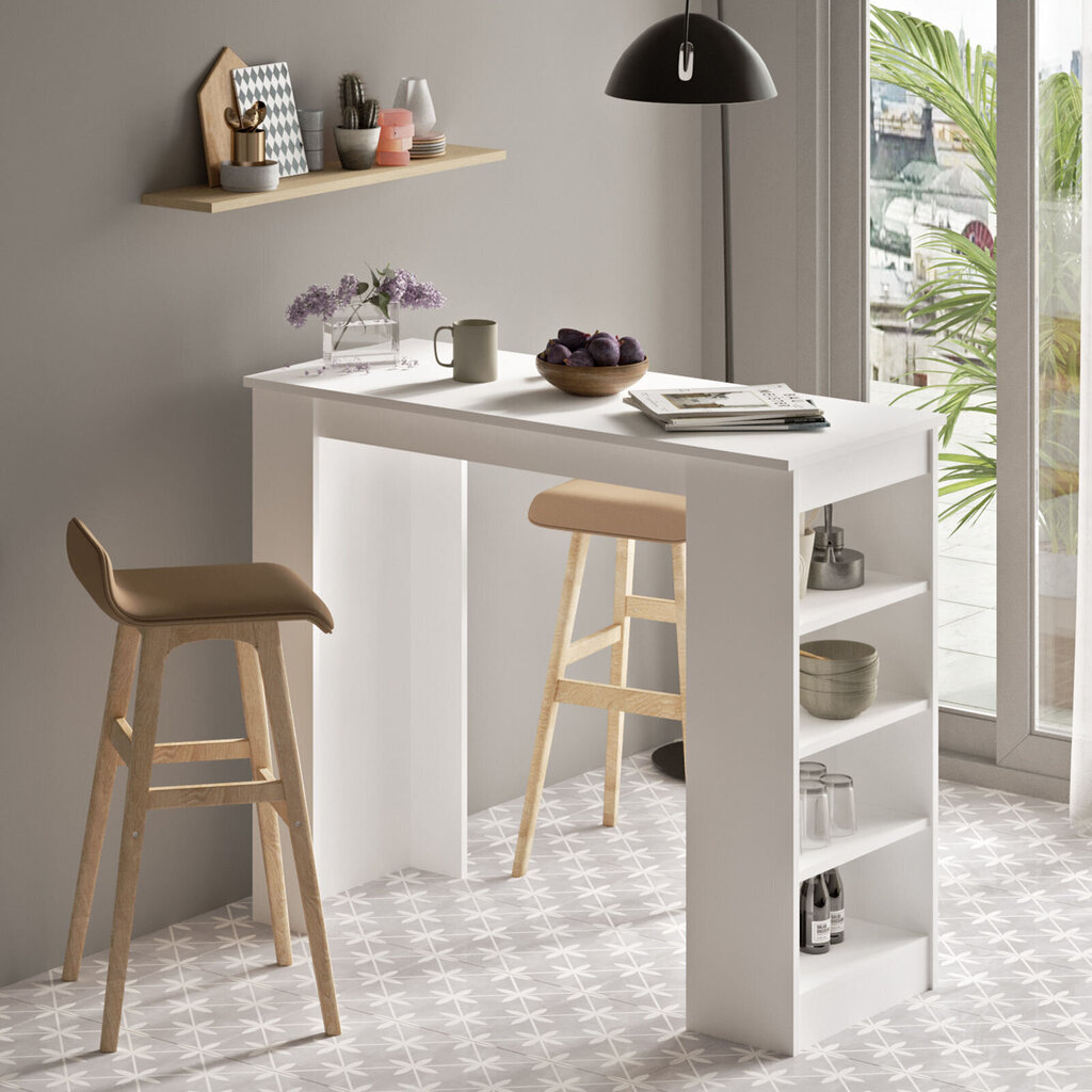 Bāra galds Kalune Design ST1, balts cena un informācija | Virtuves galdi, ēdamgaldi | 220.lv