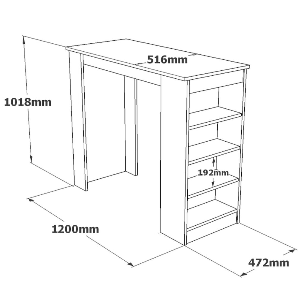 Bāra galds Kalune Design ST1, brūns/balts цена и информация | Virtuves galdi, ēdamgaldi | 220.lv