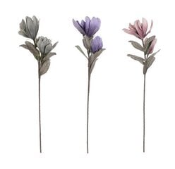 Dekoratīvs zieds DKD Home Decor Pelēks Rozā Ceriņu 25 x 25 x 95 cm, 3 gab. cena un informācija | Mākslīgie ziedi | 220.lv