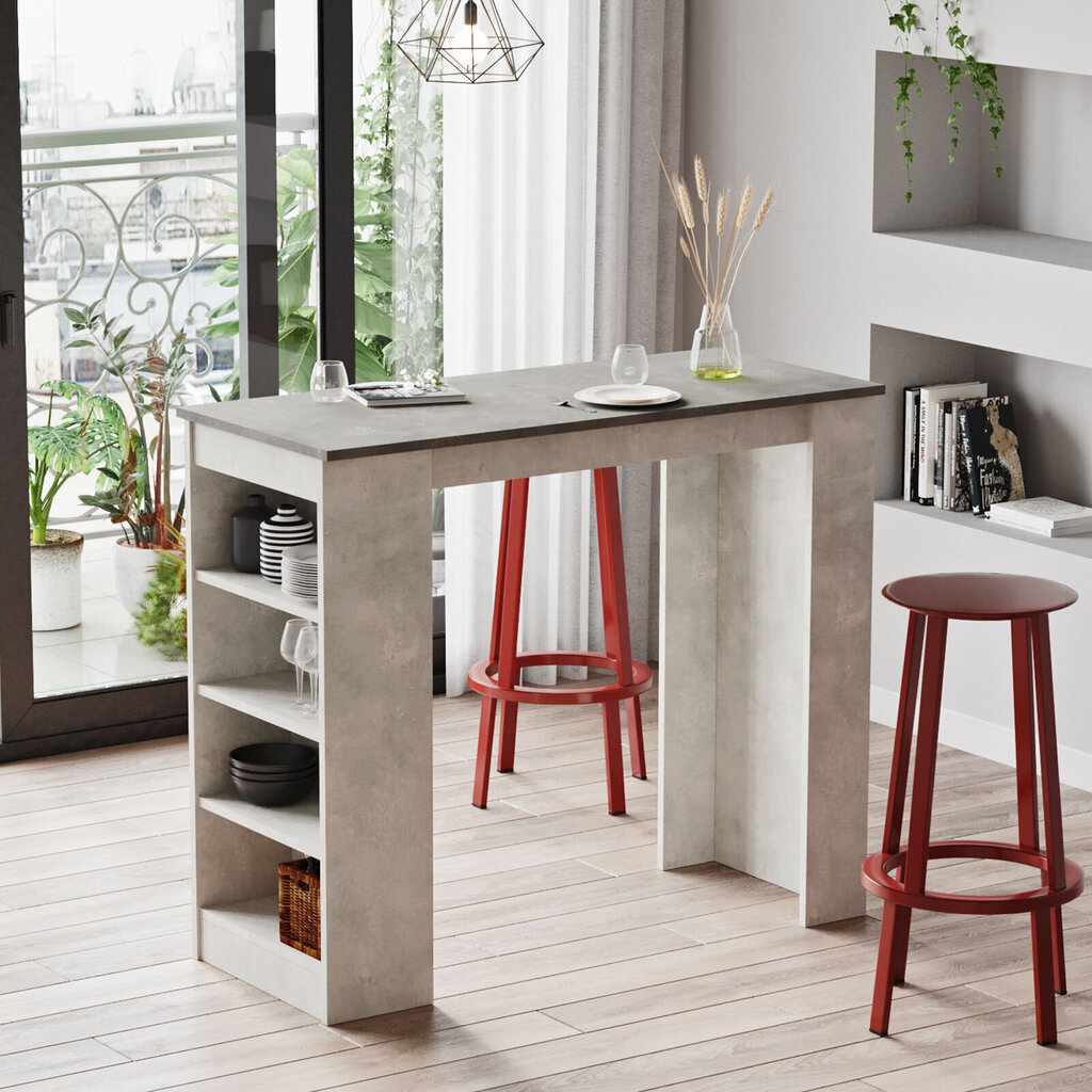 Bāra galds Kalune Design ST1, gaiši pelēks cena un informācija | Virtuves galdi, ēdamgaldi | 220.lv