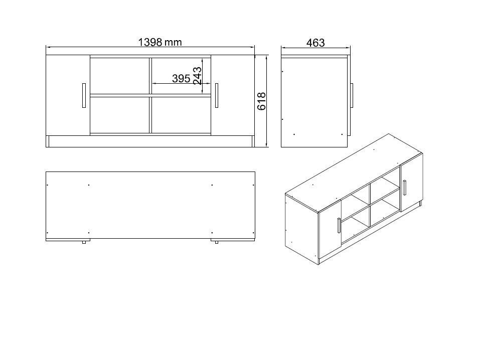 Mēbeļu komplekts Kalune Design VO10, brūns/melns цена и информация | Datorgaldi, rakstāmgaldi, biroja galdi | 220.lv