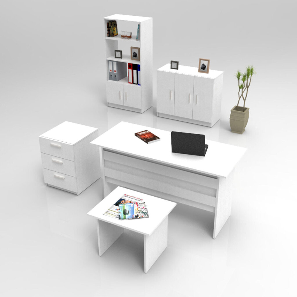 Mēbeļu komplekts Kalune Design VO14, balts cena un informācija | Datorgaldi, rakstāmgaldi, biroja galdi | 220.lv