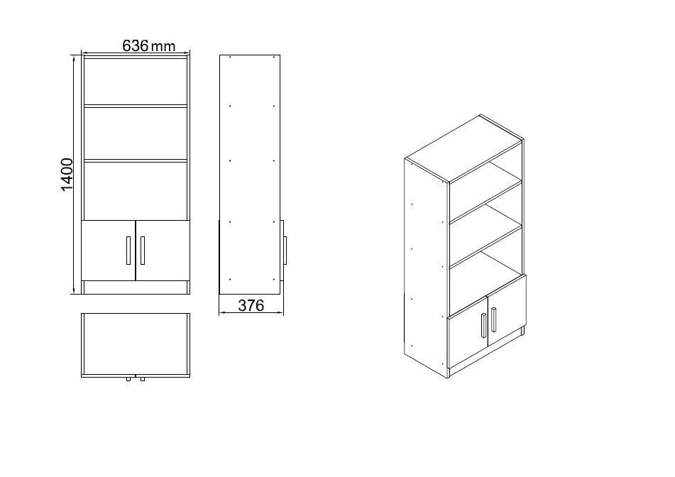 Mēbeļu komplekts Kalune Design VO14, brūns/pelēks цена и информация | Datorgaldi, rakstāmgaldi, biroja galdi | 220.lv