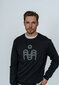 Vīriešu džemperis ar samta logotipu, melns/pelēks, SMP21031 цена и информация | Vīriešu jakas | 220.lv