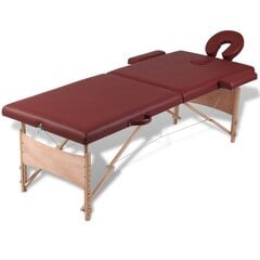 Salokāms masāžas galds, sarkans цена и информация | Аксессуары для массажа | 220.lv