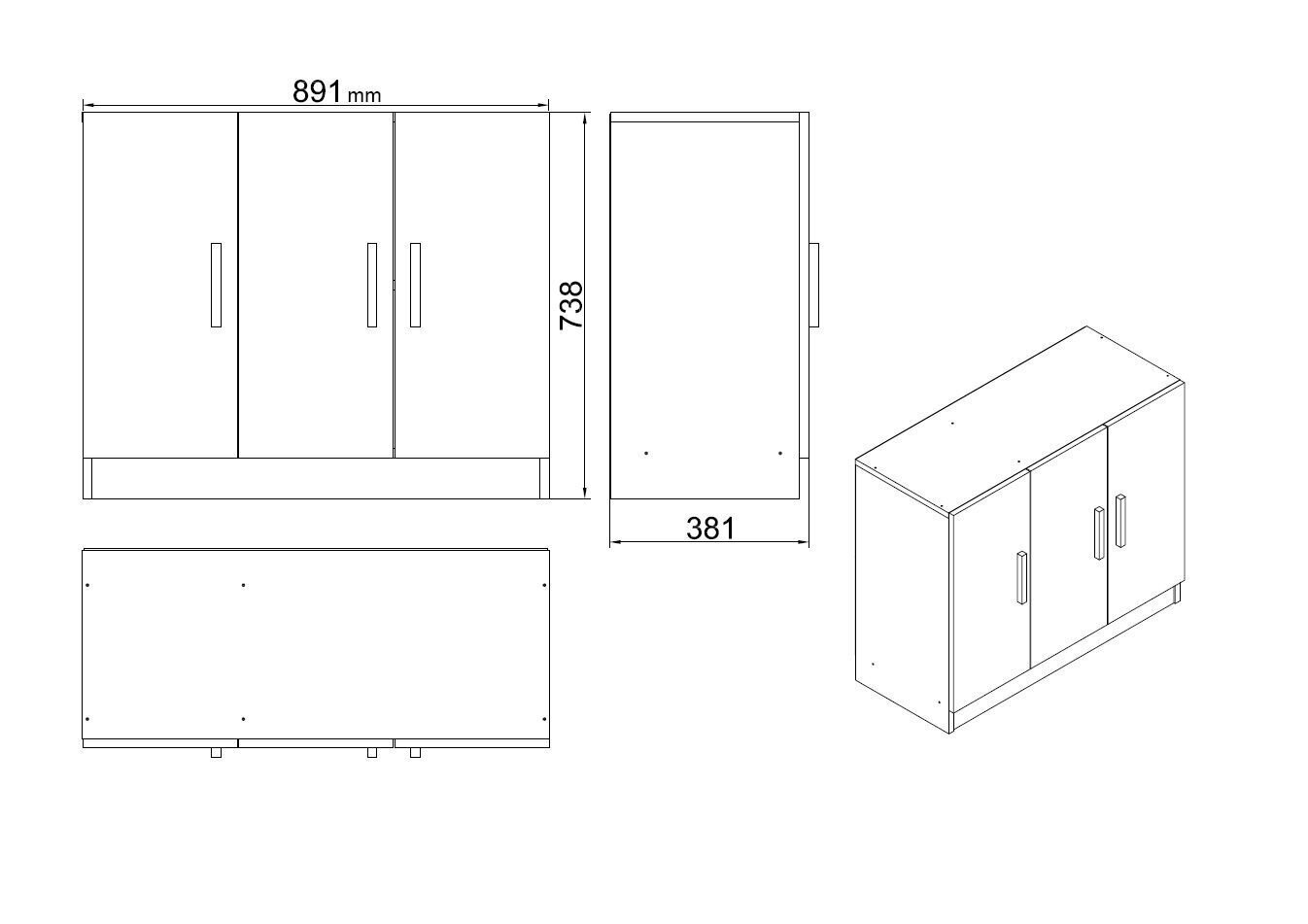 Mēbeļu komplekts Kalune Design VO16, balts цена и информация | Datorgaldi, rakstāmgaldi, biroja galdi | 220.lv