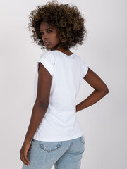 Sievietes balts vienkrāsains T-krekls cena un informācija | Blūzes, sieviešu krekli | 220.lv