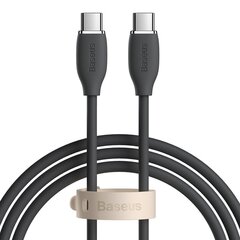 Baseus cable, USB Type C - USB Type C 100W cable, 1.2 m long Jelly Liquid Silica Gel - black цена и информация | Кабели для телефонов | 220.lv