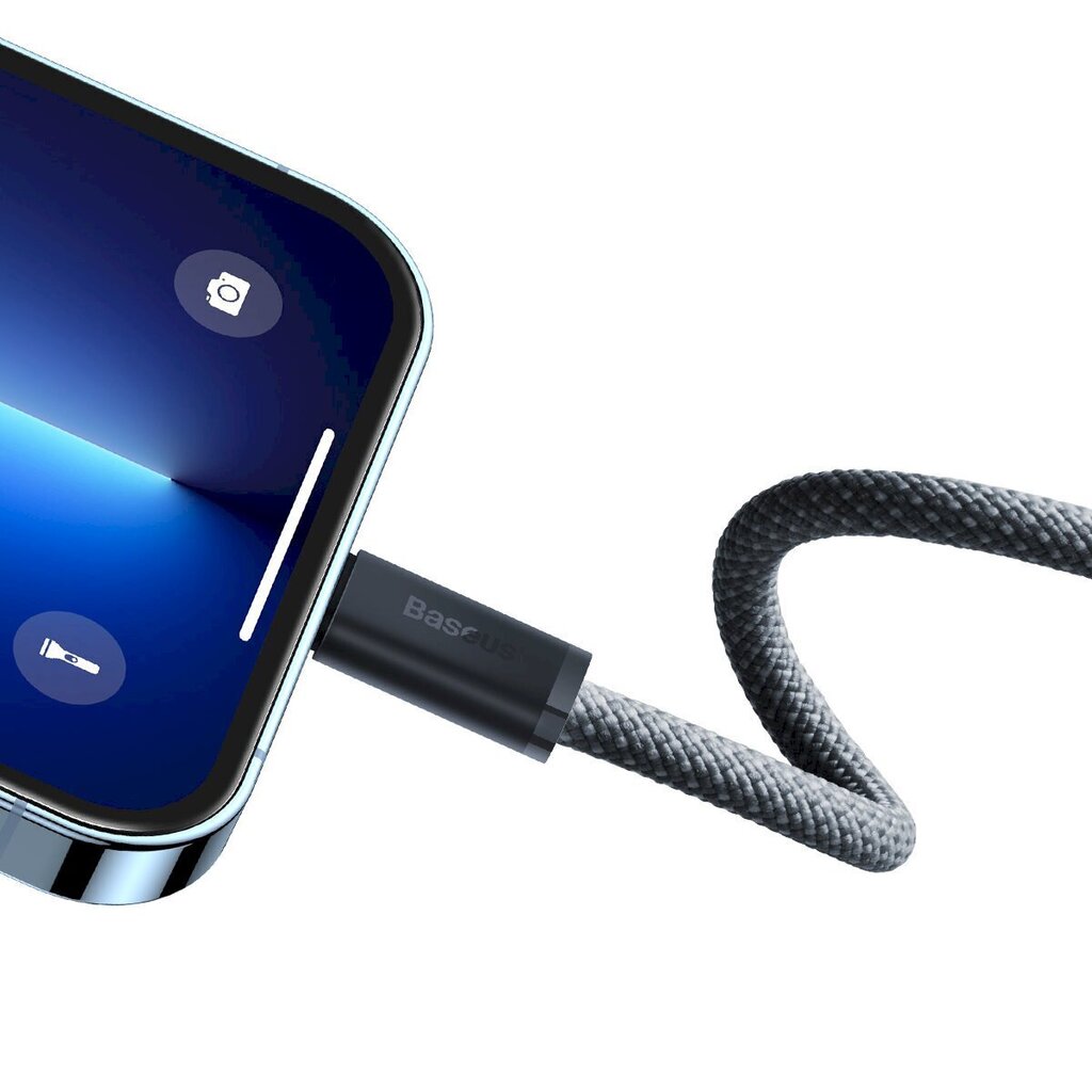 Baseus cable for iPhone USB Type C - Lightning 2m, Power Delivery 20W gray (CALD000116) cena un informācija | Savienotājkabeļi | 220.lv