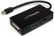 Adapteris StarTech MDP2DPDVHD Travel A/V 3-in-1 Mini DisplayPort to DisplayPort DVI HDMI цена и информация | Adapteri un USB centrmezgli | 220.lv