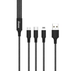 Dudao cable, USB 3in1 cable - USB Type C, micro USB, Lightning 6A - black (TGL2) cena un informācija | Savienotājkabeļi | 220.lv