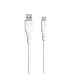 Dudao cable USB - USB Type C 6A cable 1 m white (TGL3T) цена и информация | Кабели для телефонов | 220.lv