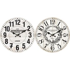 Sienas pulkstenis DKD Home Decor, Balts (2 gab.) cena un informācija | Pulksteņi | 220.lv