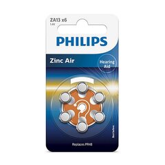 Philips 1.4 V 280 mAh elementi dzirdes aparātiem, 6 gab cena un informācija | Baterijas | 220.lv