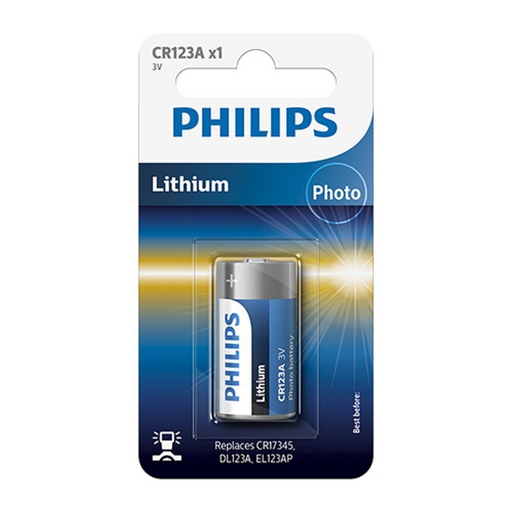 Philips CR123A 3 V 1500 mAh elements cena un informācija | Baterijas | 220.lv