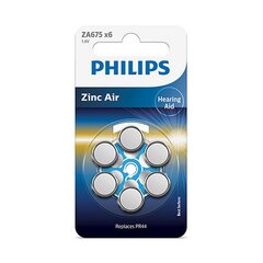 Philips ZA675 1.4 V elementi dzirdes aparātiem, 6 gab cena un informācija | Philips Apgaismojums un elektropreces | 220.lv