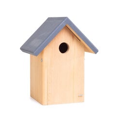 Putnu būrītis maziem putniem, 19,5 x 16 x 25,5 cm, ar tumši pelēku jumtu cena un informācija | Putnu būri un barotavas | 220.lv