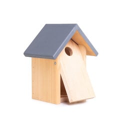 Putnu būrītis maziem putniem, 19,5 x 16 x 25,5 cm, ar tumši pelēku jumtu cena un informācija | Putnu būri un barotavas | 220.lv