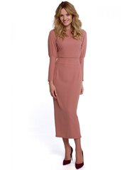 Платье миди с высокими манжетами K079, розовое цена и информация | Платья | 220.lv