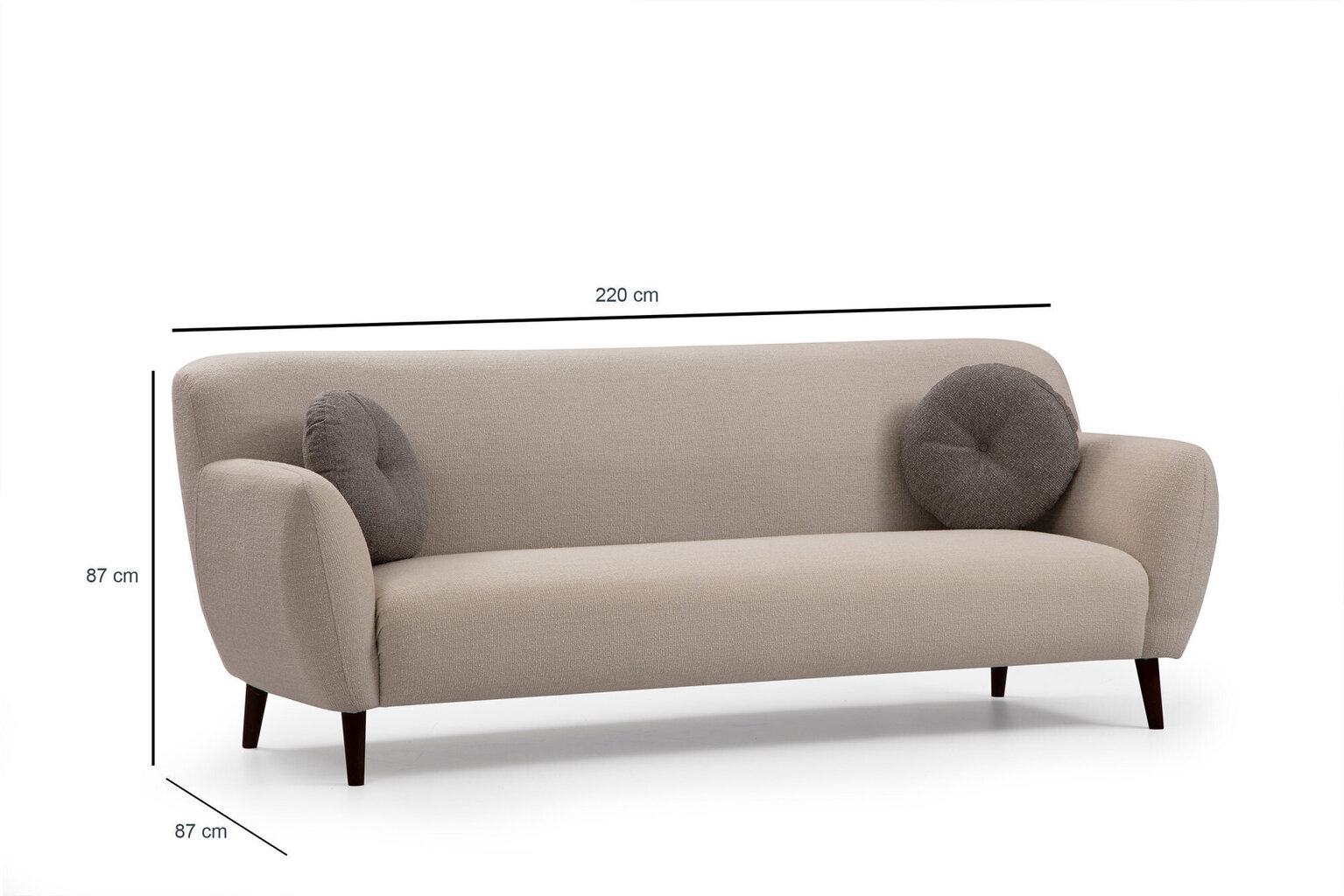 Trīsvietīgs dīvāns Kalune Design Enna, smilškrāsas cena un informācija | Dīvāni | 220.lv