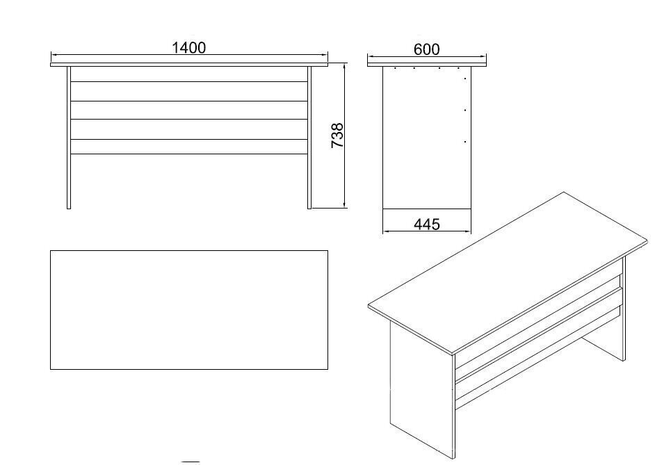 Rakstāmgalds Kalune Design Vario A, brūns/pelēks цена и информация | Datorgaldi, rakstāmgaldi, biroja galdi | 220.lv