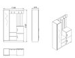 Priekšnama mēbeļu komplekts Kalune Design DD7, brūns/balts cena un informācija | Priekšnama iekārtas | 220.lv