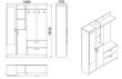 Priekšnama mēbeļu komplekts Kalune Design DD5, brūns/pelēks cena un informācija | Priekšnama iekārtas | 220.lv