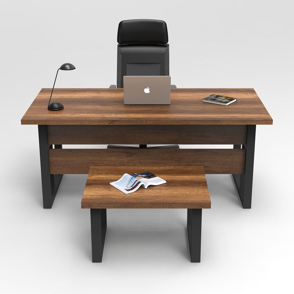 Rakstāmgalda un kafijas galdiņa komplekts Kalune Design MN07, brūns цена и информация | Datorgaldi, rakstāmgaldi, biroja galdi | 220.lv