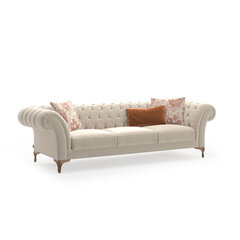 Trīsvietīgs dīvāns Kalune Design Bianca, smilškrāsas cena un informācija | Dīvāni | 220.lv