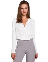 Блуза с запахом K037, бежевая цена и информация | Женские блузки, рубашки | 220.lv