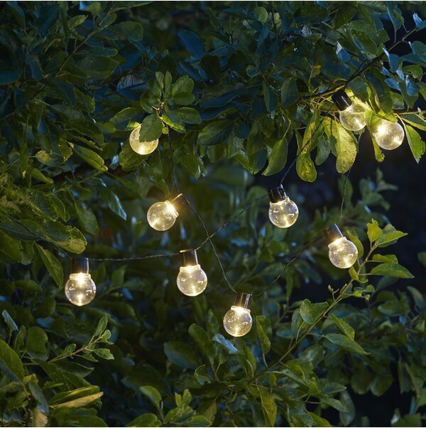 LED lampiņu virtenesPartaj 3.8M 10 spuldzes ar saules paneli cena un informācija | Ziemassvētku lampiņas, LED virtenes | 220.lv