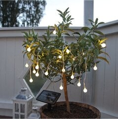 20 LED bumbiņu gaismas virtene 6,8 M silti baltu saules paneli cena un informācija | Ziemassvētku lampiņas, LED virtenes | 220.lv