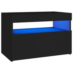 vidaXL TV galdiņš ar LED lampiņām, melns, 60x35x40 cm cena un informācija | TV galdiņi | 220.lv
