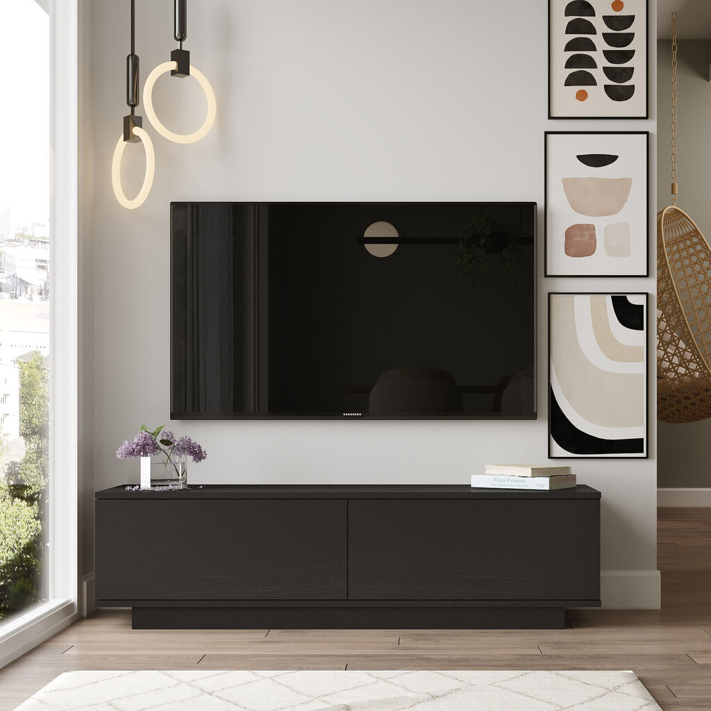 TV galdiņš Kalune Design FN1, melns cena un informācija | TV galdiņi | 220.lv