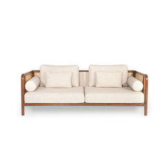 Trīsvietīgs dīvāns Kalune Design Peanut, smilškrāsas cena un informācija | Dīvāni | 220.lv