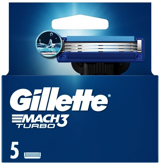 Skuvekļa galviņas Gillette Mach 3 Turbo, 5 gab. цена и информация | Skūšanās piederumi, kosmētika | 220.lv