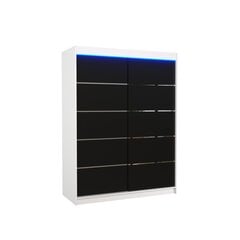 Skapis ar LED apgaismojumu ADRK Furniture Luft, balts/melns цена и информация | Шкафы | 220.lv