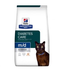 Hill's Prescription Diet Feline m/d sausā kaķu barība, 3 kg цена и информация | Сухой корм для кошек | 220.lv