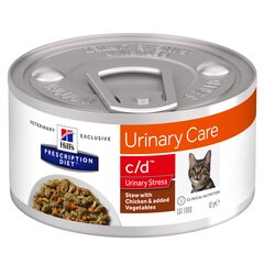 Hill's PRESCRIPTION DIET c/d Urinary Stress Feline sautējums ar vistu un dārzeņiem, 82 g cena un informācija | Konservi kaķiem | 220.lv