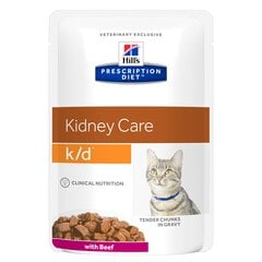 Hill's Prescription Diet k/d Feline ar liellopu gaļu, 12 x 85 g cena un informācija | Konservi kaķiem | 220.lv