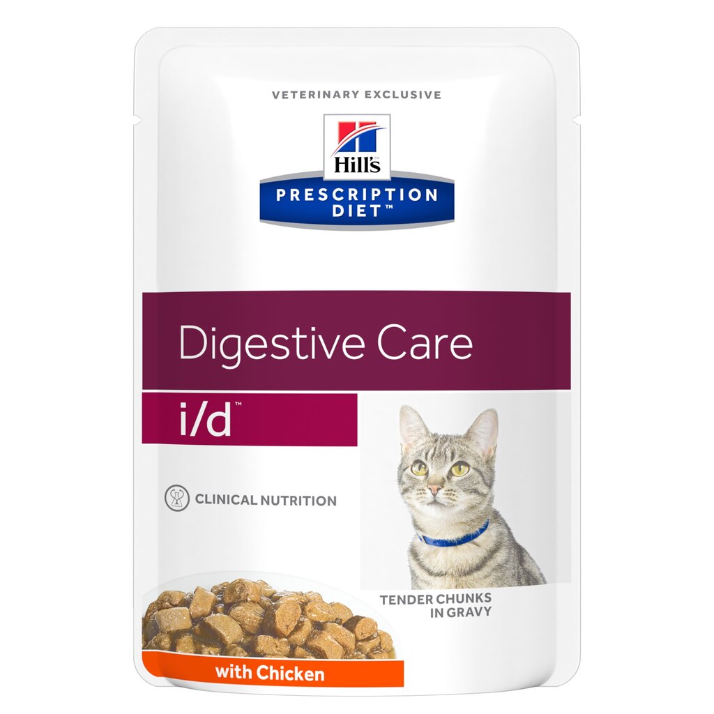 Hill's Prescription Diet i/d Feline Tender Chunks in Gravy ar vistu, 12 x 85 g cena un informācija | Konservi kaķiem | 220.lv
