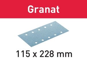 Smilšapapīra loksnes Granat 498946 STF 115X228 P80 GR/50 Festool cena un informācija | Slīpmašīnas | 220.lv