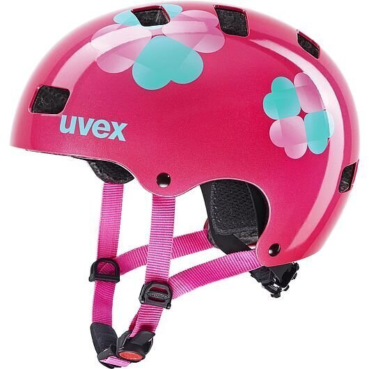 Bērnu veloķivere Uvex Kid 3 Pink Flower, rozā цена и информация | Ķiveres | 220.lv