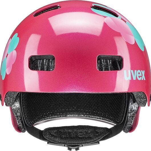 Bērnu veloķivere Uvex Kid 3 Pink Flower, rozā цена и информация | Ķiveres | 220.lv