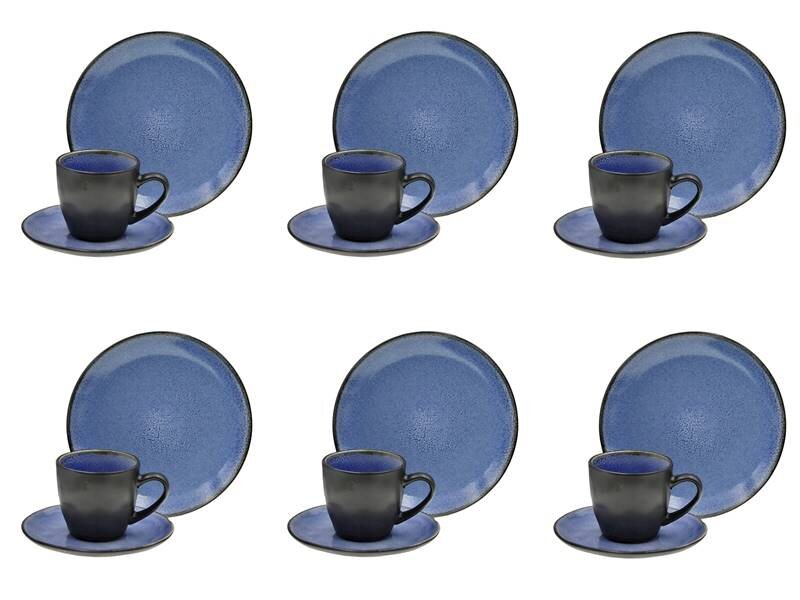 Jeans Black Jenas Blue kafijas krūzīšu komplekts, 18gab. cena un informācija | Glāzes, krūzes, karafes | 220.lv