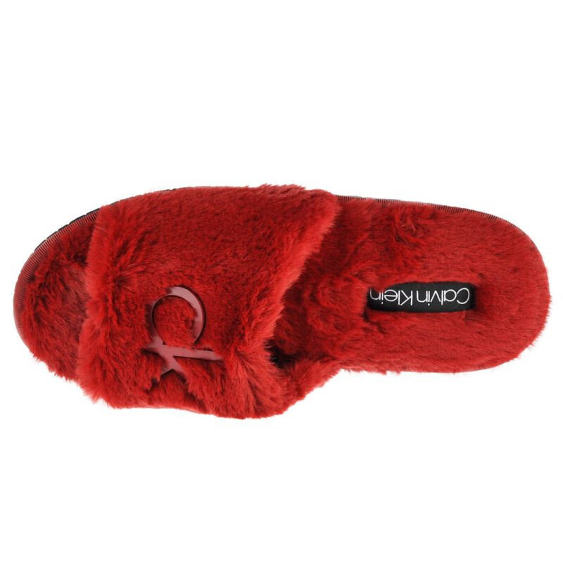 Čības sievietēm Calvin Klein Slipper Sandal Fur W HW0HW00634-XB8, sarkanas цена и информация | Iešļūcenes, čības sievietēm | 220.lv