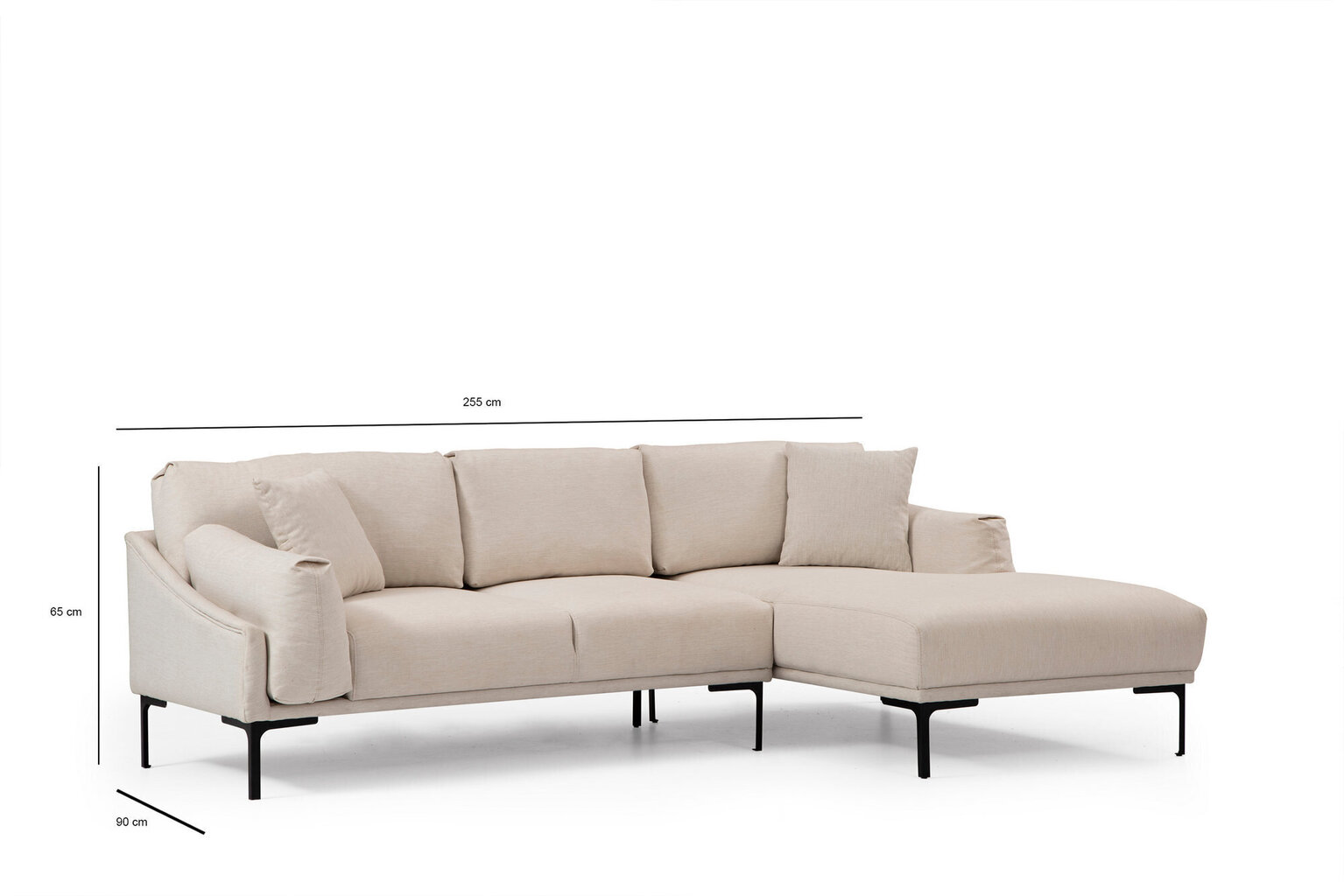 Stūra dīvāns Kalune Design Leo, smilškrāsas cena un informācija | Stūra dīvāni | 220.lv