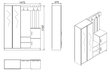 Priekšnama mēbeļu komplekts Kalune Design DD8, brūns/pelēks cena un informācija | Priekšnama iekārtas | 220.lv